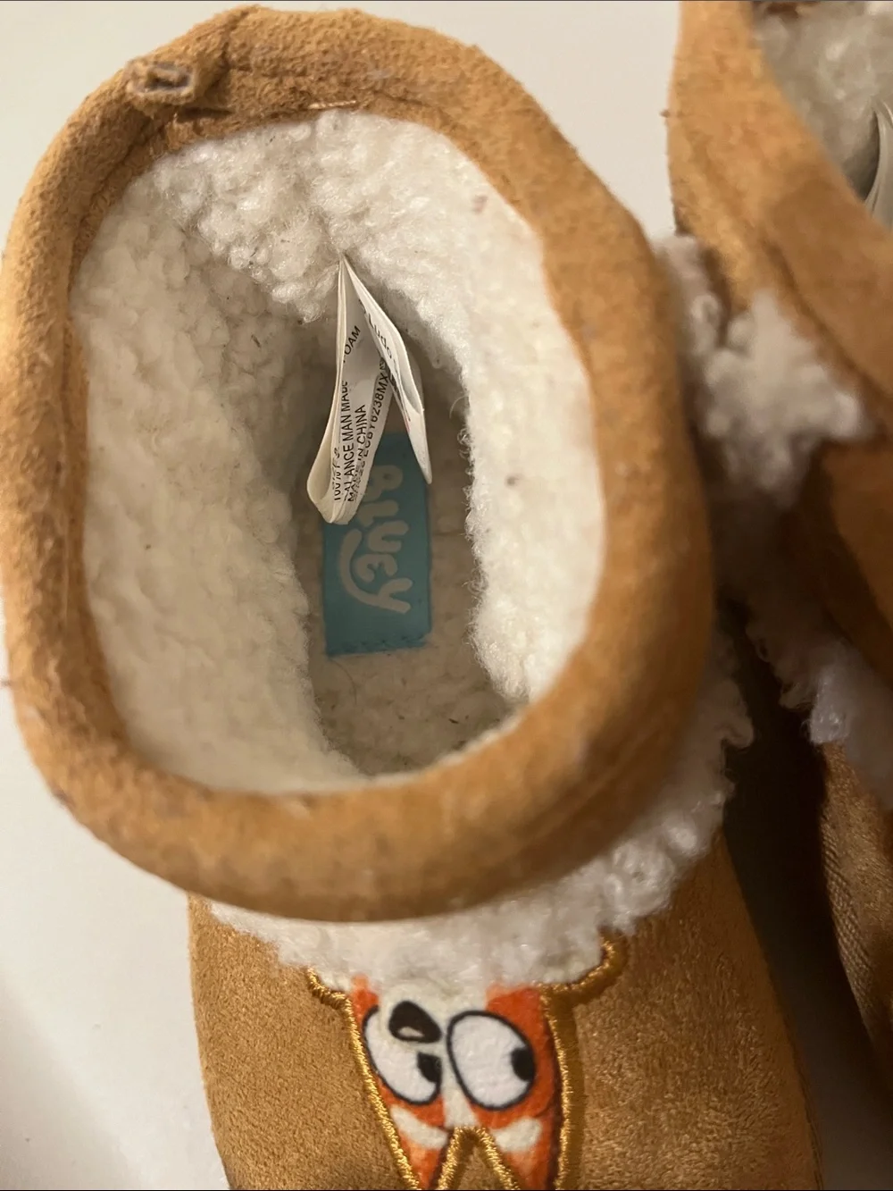 Toddler Cozy Tan Faux-Shearling Bluey boots